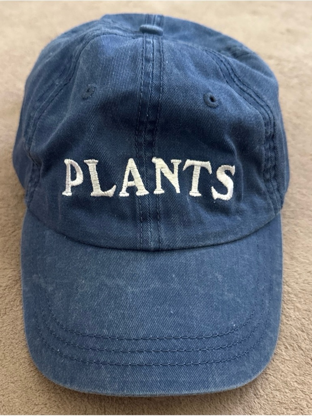 Blue 'PLANTS' Embroidered Baseball Cap
